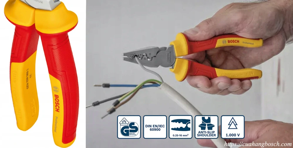 Krimpovacie kliešte VDE 180 mm BOSCH Professional