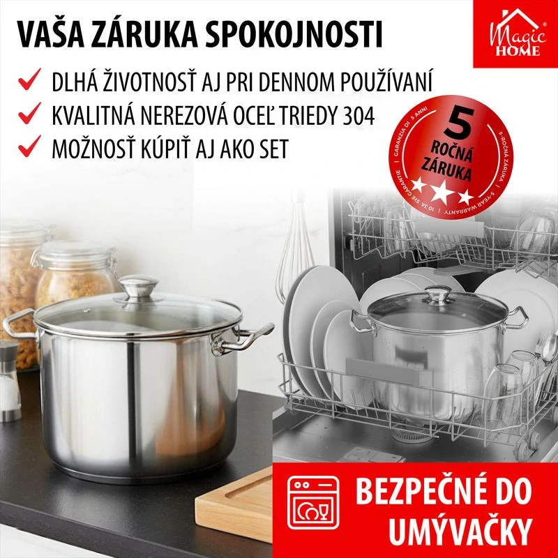 Nerezový hrniec MagicHome Chloe, 26 cm, 10 lit.