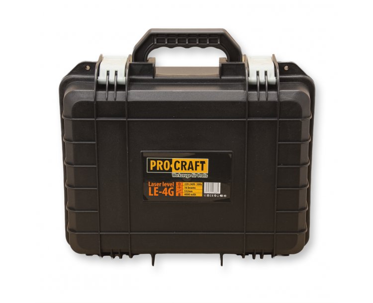 Zelený čiarový laser, krížová samonivelačná rovina PROCRAFT LE-4G