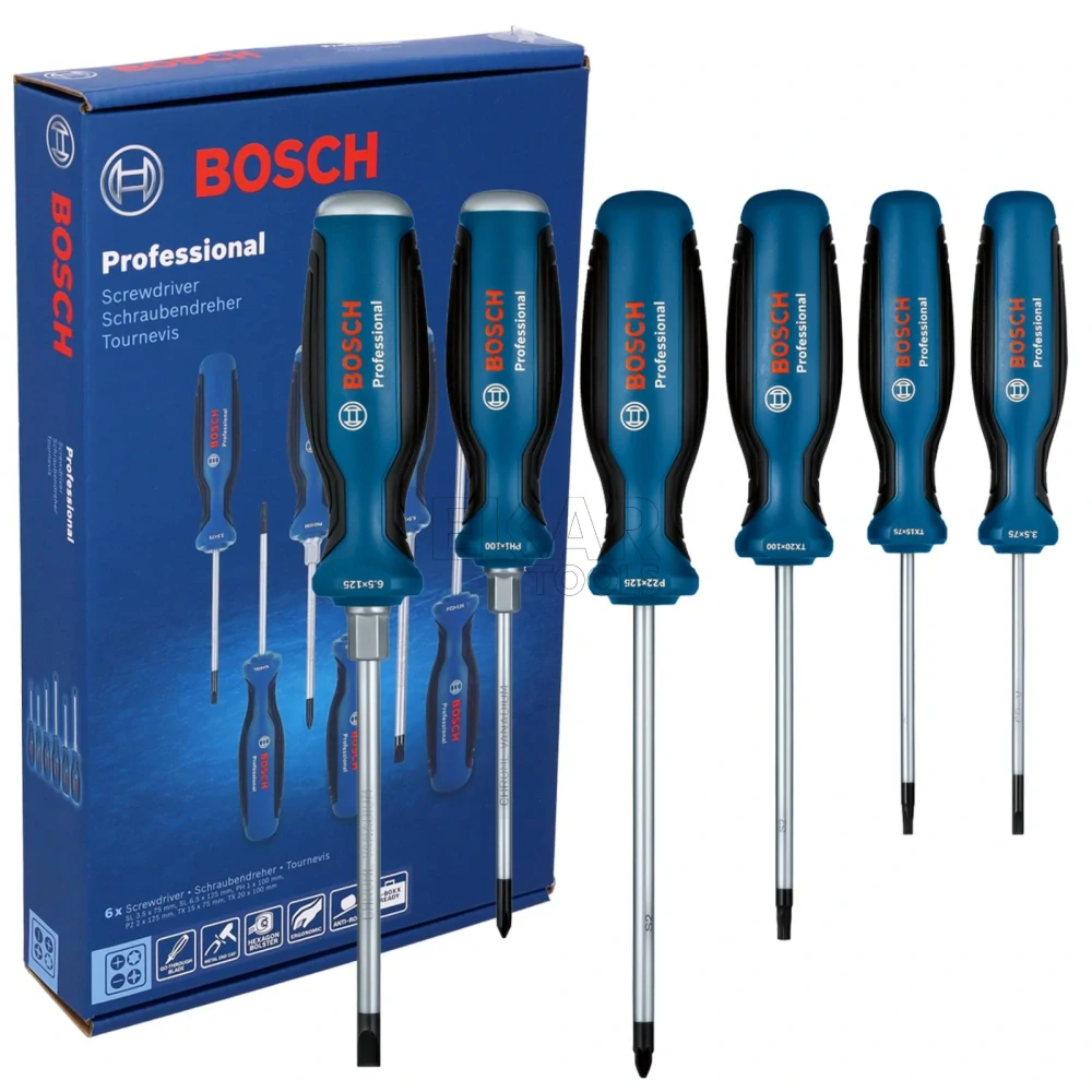 Sada úderových a bezúderových skrutkovačov BOSCH SL/PH/PZ/TX Professional