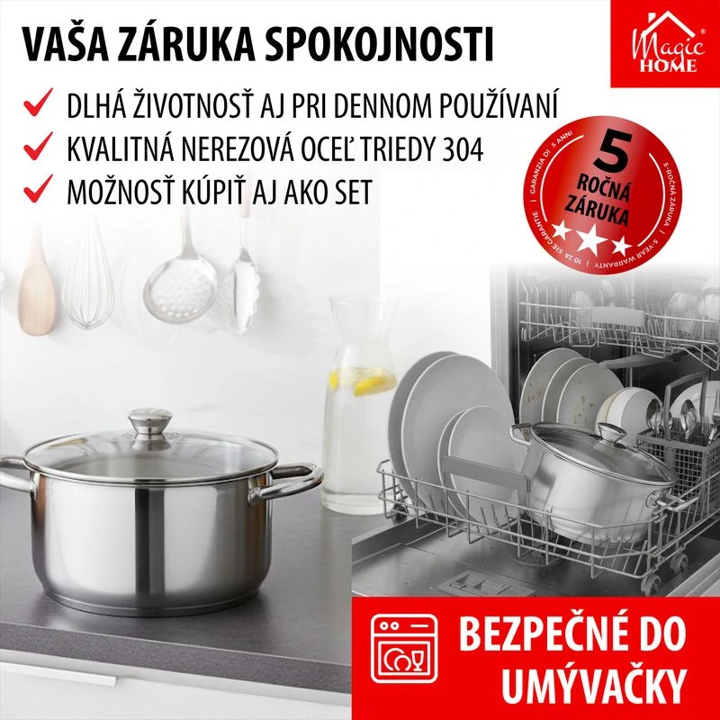 Nerezový hrniec MagicHome Chloe, 24cm, 5,5 litrov