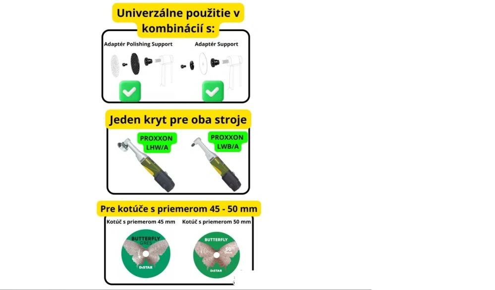 Univerzálny kryt kotúča pre PROXXON LWB a LHW s použitím Supportu 01079