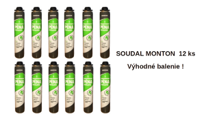 SOUDAL MONTON montážna pena nizkoexpanzná pištoľová 750ml 12 ks