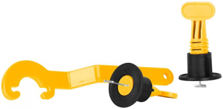 Nivelačná sada, 1x kľúč, 50x T-medzerník, 50x klobúčik