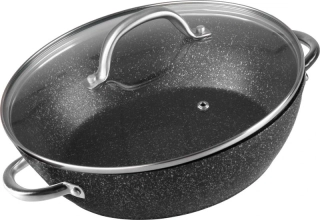 Hrniec- pekáč MagicHome, 26cm, 2,8 lit., s pokrievkou, Black Marble Line